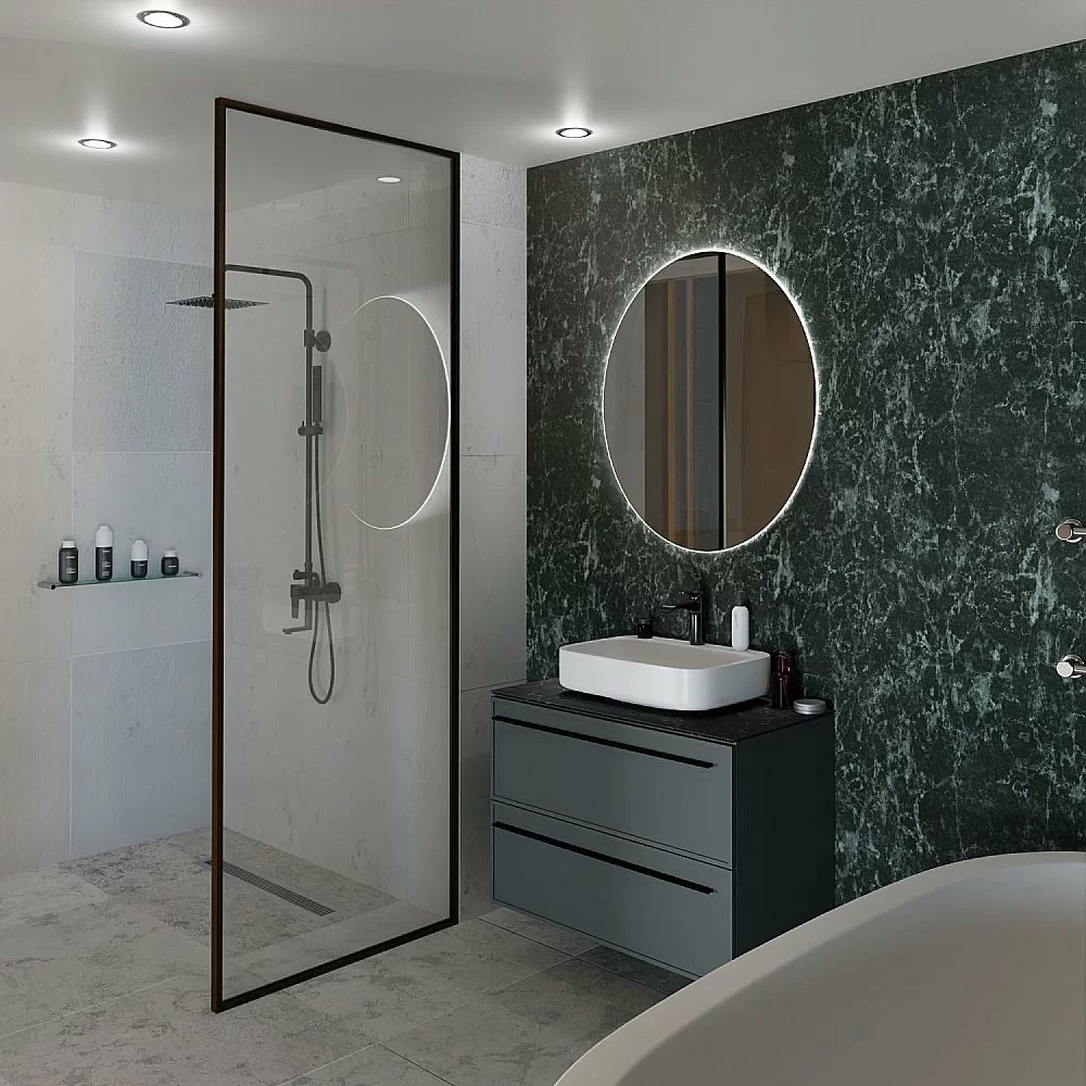 Тумба с раковиной LA FENICE Elba Grigio TWIN 100 серая/столешница черная