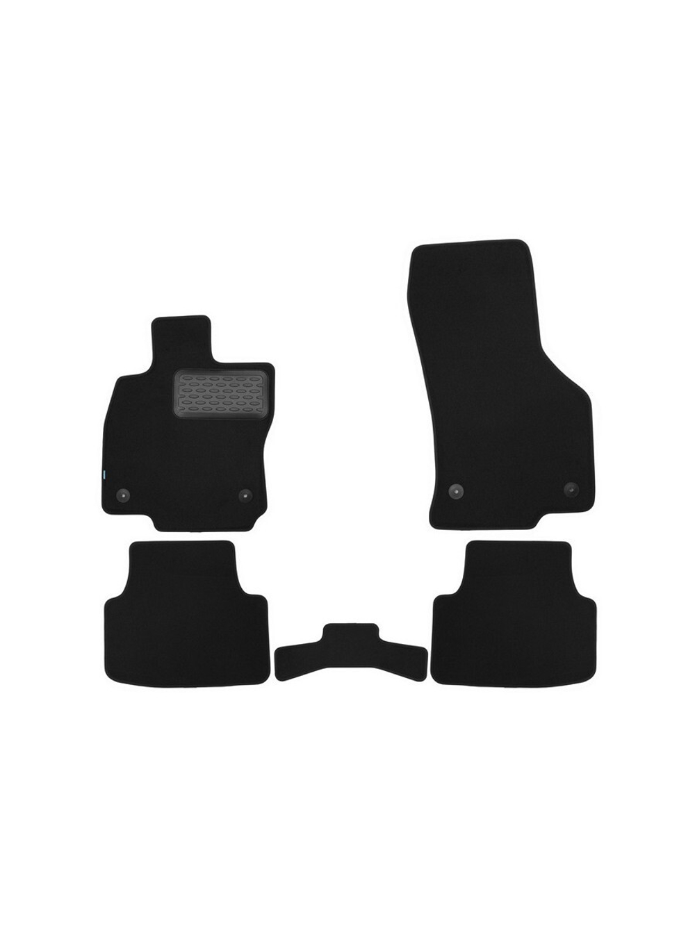 Коврики в салон для SKODA Octavia 2013-2017, 2017-2020, седан, 5 шт.(текстиль) KVR03451622110KH