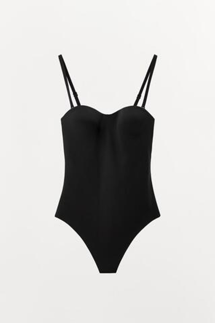 ZARA БОДИ С КОСТОЧКАМИ, ЧЕРНЫЙ