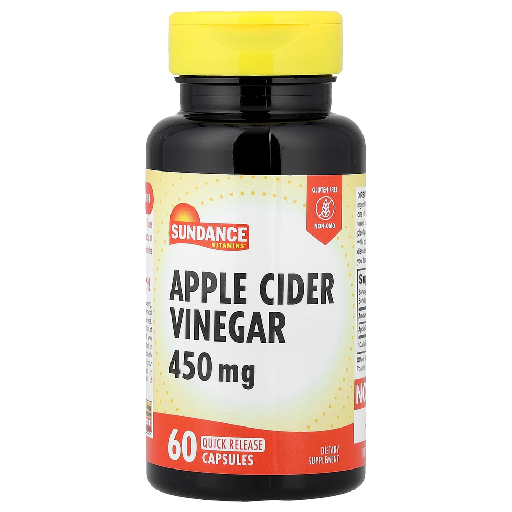 Sundance Vitamins, Яблочный уксус, 450 мг, 60 капсул быстрого действия