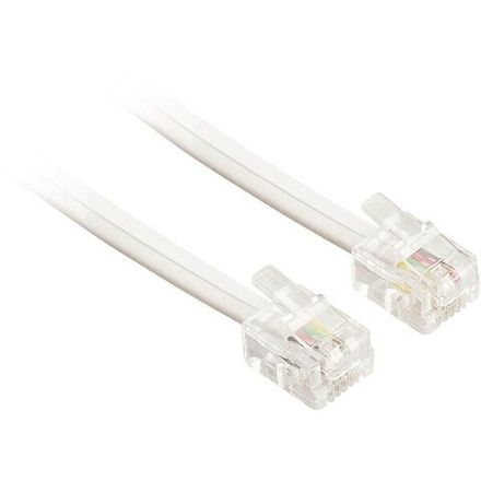 Удлинитель телефонный 5 метров белый (евро) 4-жильный (6p4c)