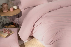 Постельное белье 1.5 спальное Arya home Natural Stone Washed розовое