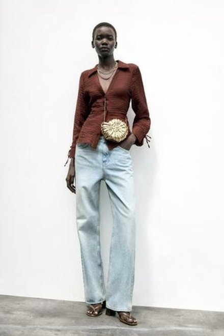 ZARA СУМКА «РАКУШКА» С МЕТАЛЛИЧЕСКИМ БЛЕСКОМ, ЗОЛОТИСТЫЙ