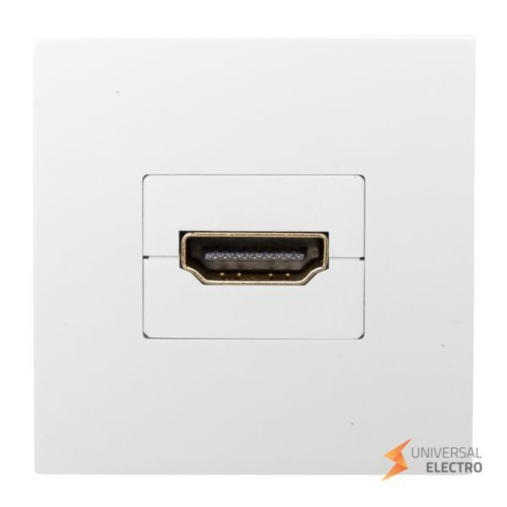 Розетка HDMI, 2 модуля, 1 гнездо, без индикатора, белая EKF