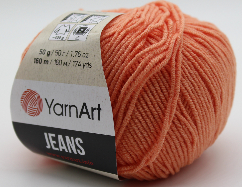Пряжа "Jeans" 23 Светло-оранжевый