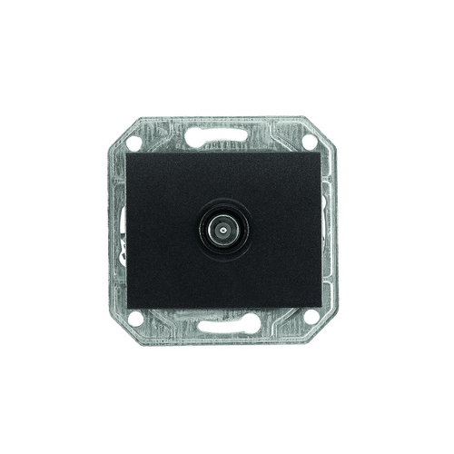 Розетка одинарная СП Корса ТВ конц. BNS-разъем графит +накл