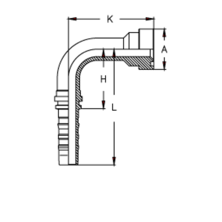 Фитинг DN 38 SFS CAT 1.1/2 63.5 (90) CS удлинен. К=106 TIEFFE