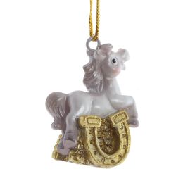 GAEM Фигурка декоративная подвесная "Лошадка", L3 W1,5 H4 см, 6в.