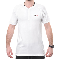 Мужское теннисное поло Wilson Players Seamless Zip Henley 2.0 - белый