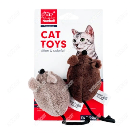 Набор игрушек NUNBELL для кошек Мышки 2шт 7.5х5х4см с кошачьей мятой (FEMA0420)