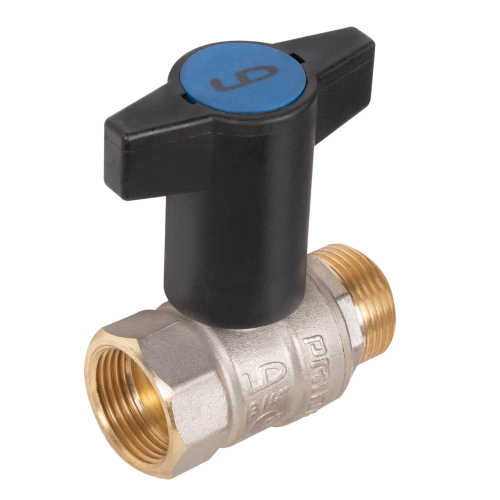 Кран шаровой латунный LD Pride 47.20.В-Н.ТР Ду20 Ру40, вн-нр, (Т-рукоятка), (red+blue)