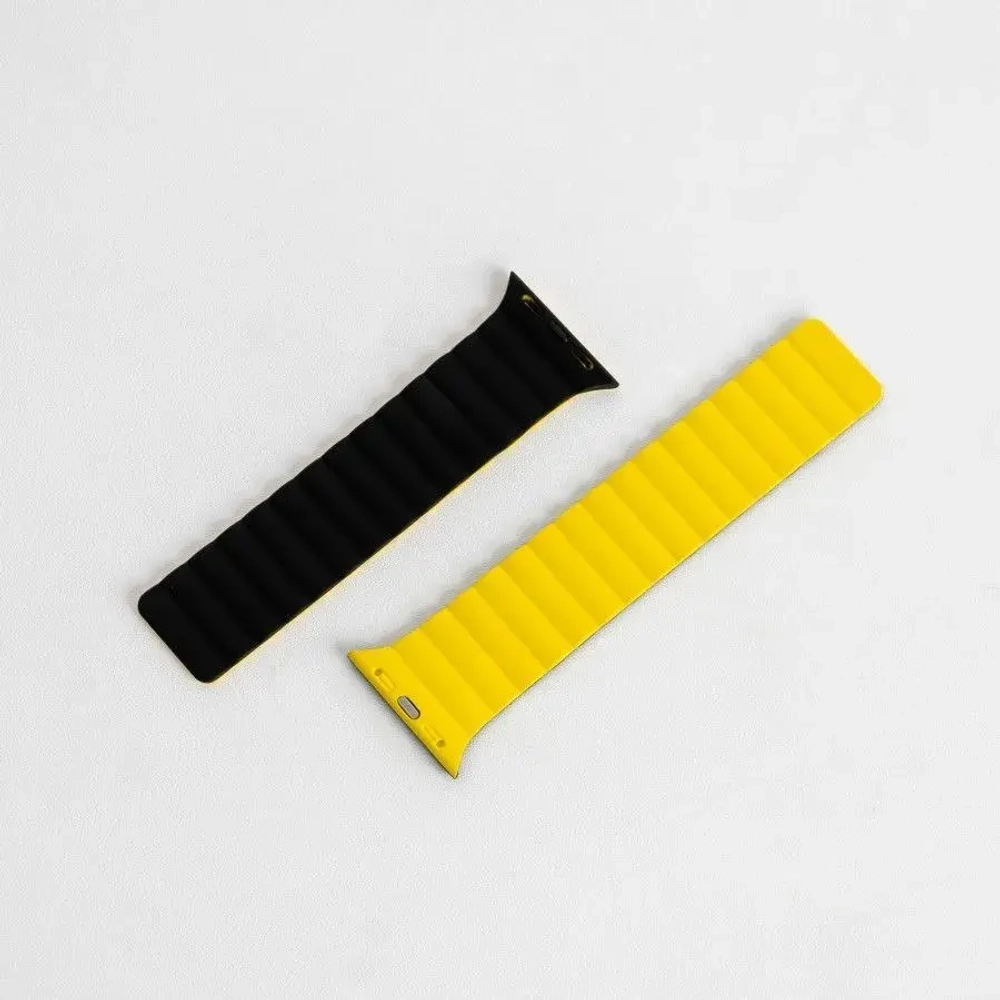 Ремешок Mutural Watch Band Molan для Apple Watch 38/40/41mm (Black/Yellow)