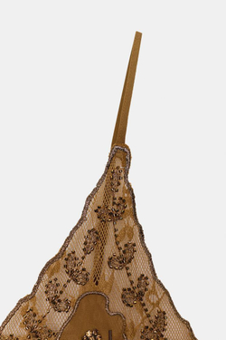 ZARA ТОП С ВЫШИВКОЙ И БУСИНАМИ — ZW COLLECTION LIMITED EDITION, ЗОЛОТОЙ