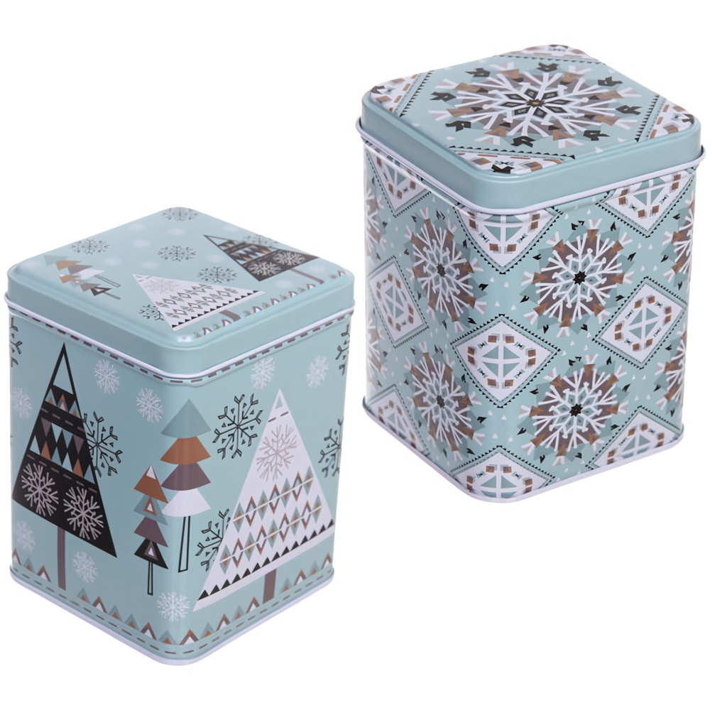 Банка жестяная «Снежинка» 800мл 8,9*8,9*11,4см