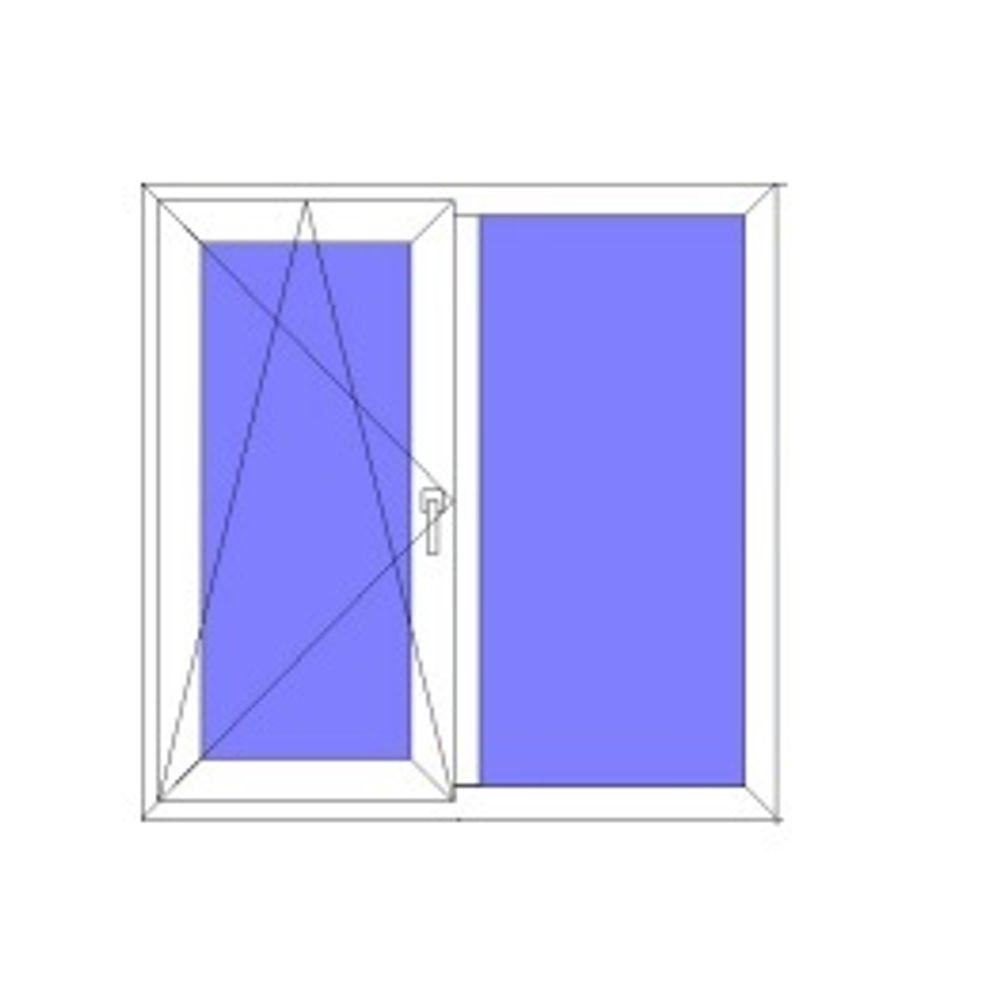 Окно пластиковое ПВХ 700*1150+п.п. левое поворотно-откидное Rehau 60 с микропроветриванием