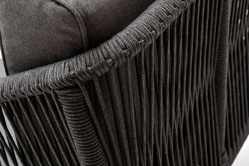 "Канны" модульная угловая лаунж-зона из роупа (веревки), цвет темно-серый