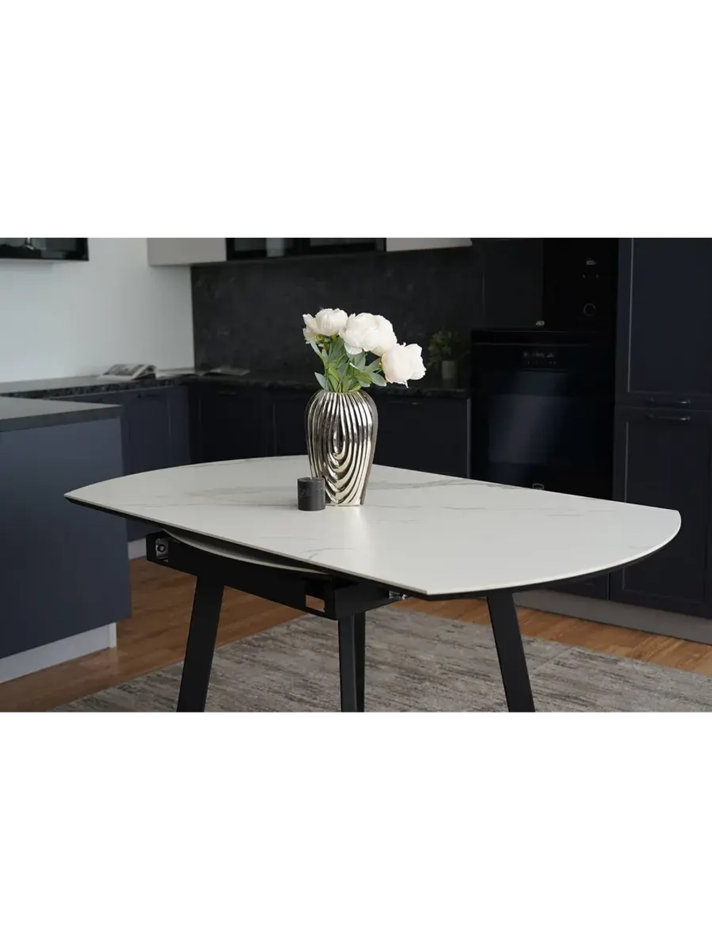 Стол кухонный Серый 140(80)х140х74 см