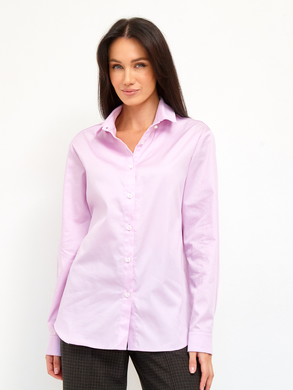 Рубашка 22954 розовый сатин