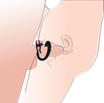 Зажим на половые губы с гибкой перемычкой для G-стимуляции (Цвет: черный с фиолетовым)