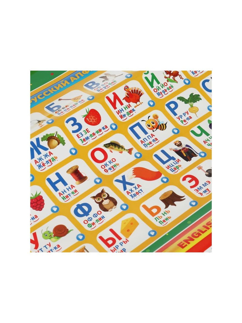 Двусторонний плакат 4в1 азбука 650 слогов песен стихов