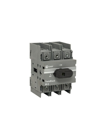 Рубильник 3п 80А с рукояткой управления для прямой установки TwinBlock PROxima EKF tb-80-3p-f