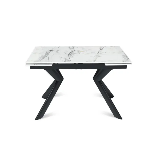 Стол "БРИДЖ" 120-180, керамика Ice Jade глянц., опоры черный муар