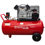 Компрессор ROSSVIK СБ4/С-100.LB30А, 420 л/мин, 10 бар, ресивер 100 л, 220 В/2,2 кВт, красный