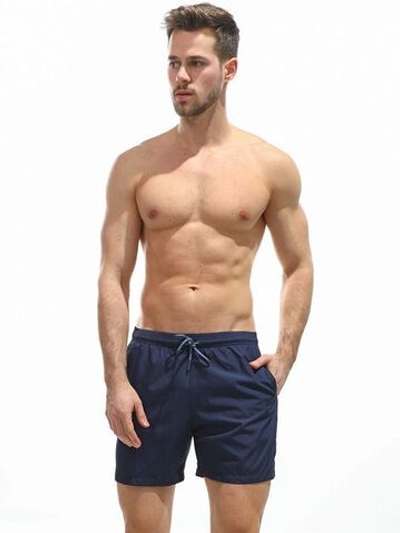 Мужские пляжные шорты из быстросохнущей ткани (Размер: XL) (Цвет: темно-синий)