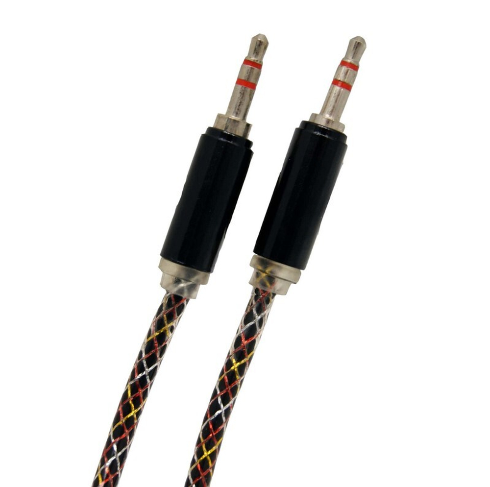 Кабель AUX JD-247 силиконовый металл (коричневый) 1м