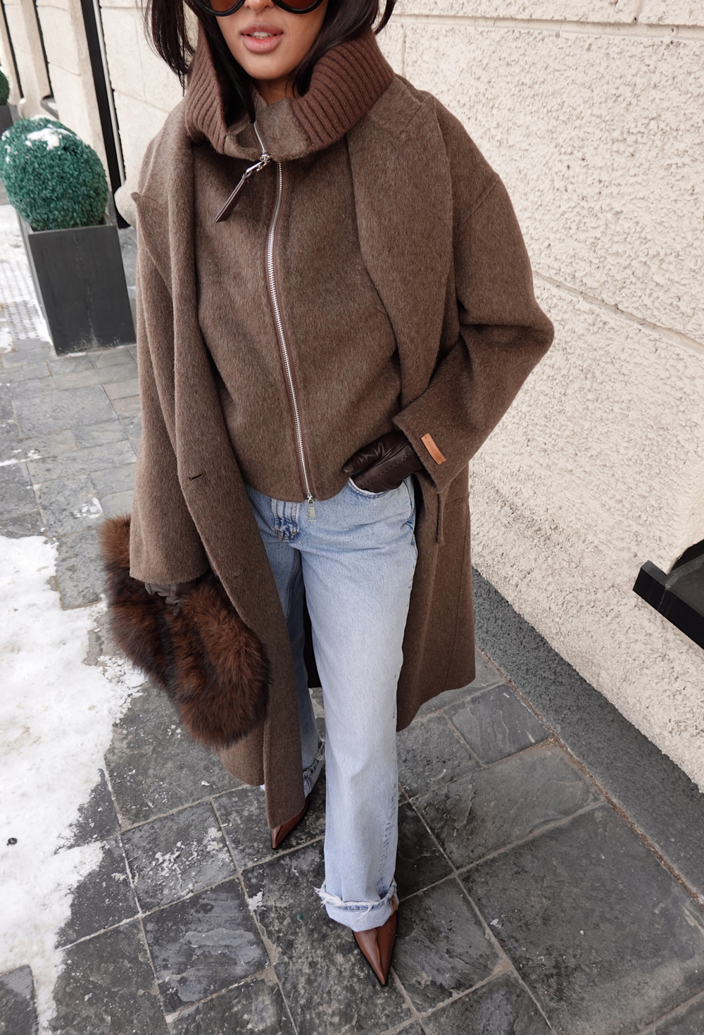 Пальто-двойка из шерсти в комплекте с жилетом