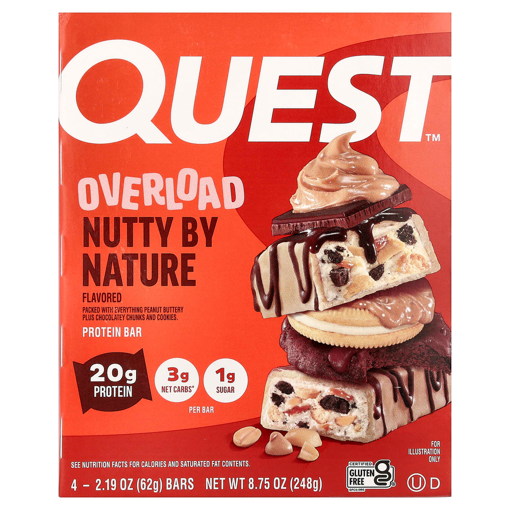 Quest Nutrition, Outty By Nature, протеиновый батончик, 4 батончика по 62 г (2,19 унции)