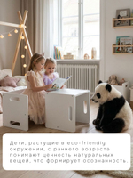 Растущий стул для детей, 34х34х34, Чек, стол и стул 2в1, деревянный, белый, Dipriz