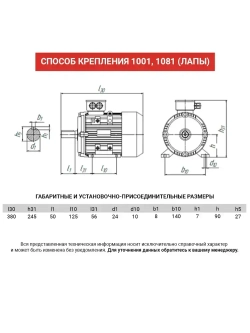 Электродвигатель 220В (380В), 3,0 кВт, 3000 об/мин, АИР 90L2, PR13030
