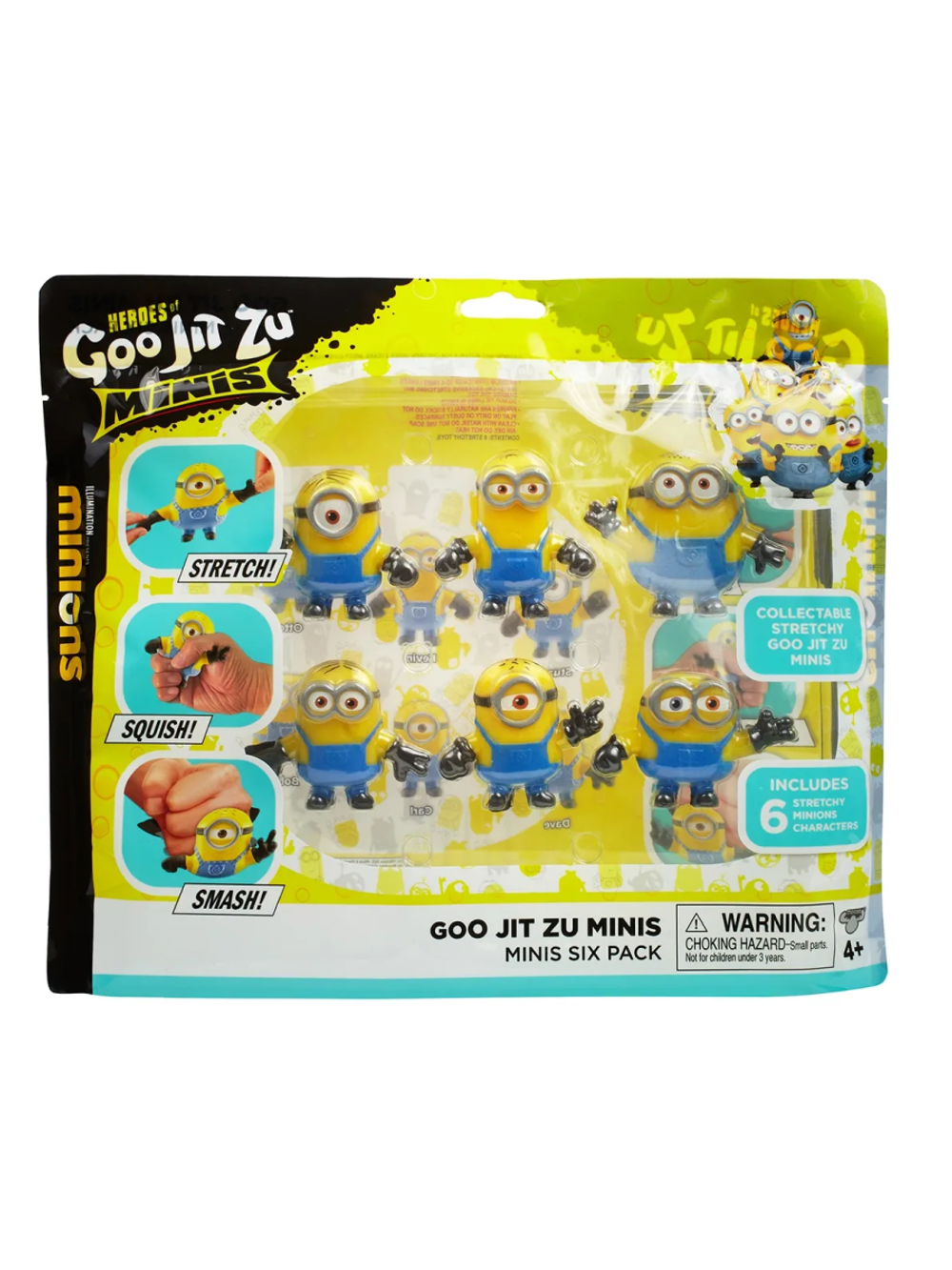 Набор из 6 тянущихся мини фигурок Миньоны GooJitZu 41952