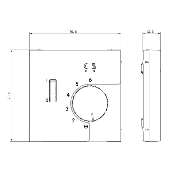 Donel R98 матовый белый накладка для регулятора температуры пола DTEF231, серия DA