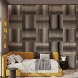 Панель Стеновая Акустическая Comfort (Комфорт), Стандарт, Дуб Винтаж, 600х600х9 мм