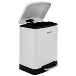 Ведро мусорное с педалью 6 л, крышка с доводчиком, белое матовое, металл, LAIMA ULTRA, 701569
