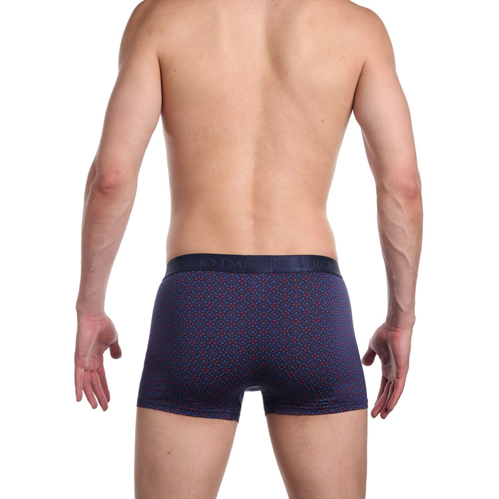 Мужские бамбуковые трусы-боксеры с принтом (Размер: M) (Цвет: темно-синий)