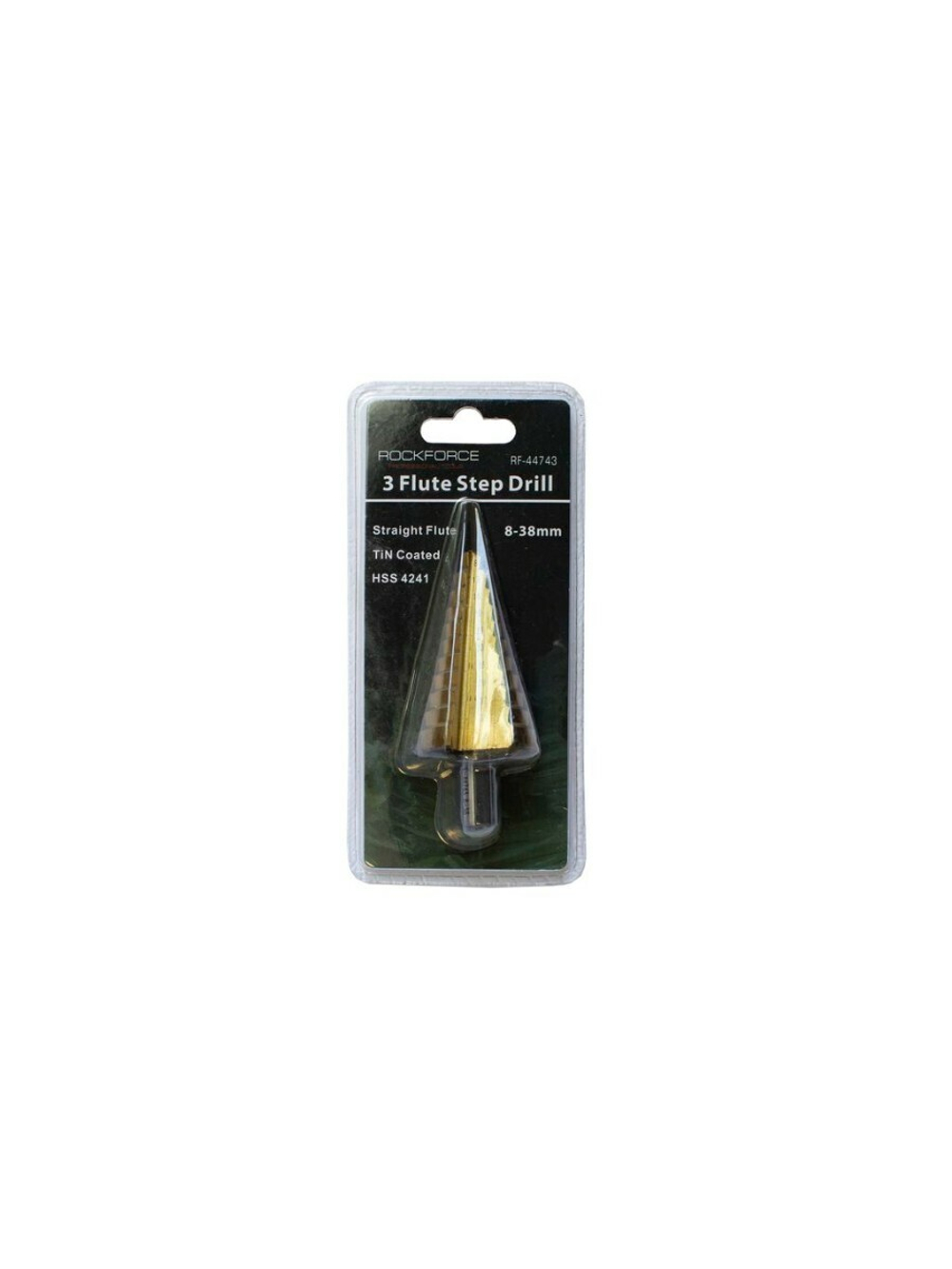 Сверло ступенчатое TIN HSS 4241(8-38мм), в блистере RockForce##Rock FORCE RF-44743