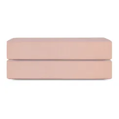 Простыня на резинке из премиального сатина цвета пыльной розы из коллекции essential, 180х200х30 см