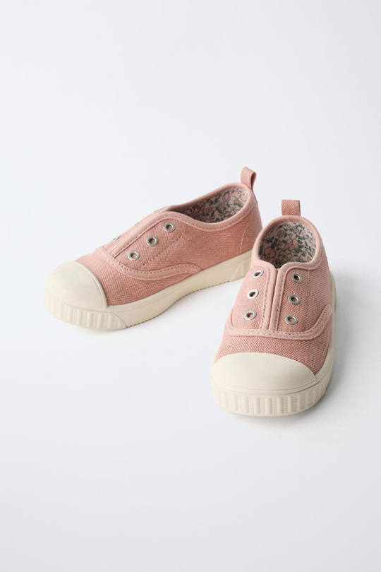 ZARA ТЕКСТИЛЬНЫЕ КЕДЫ, РОЗОВЫЙ