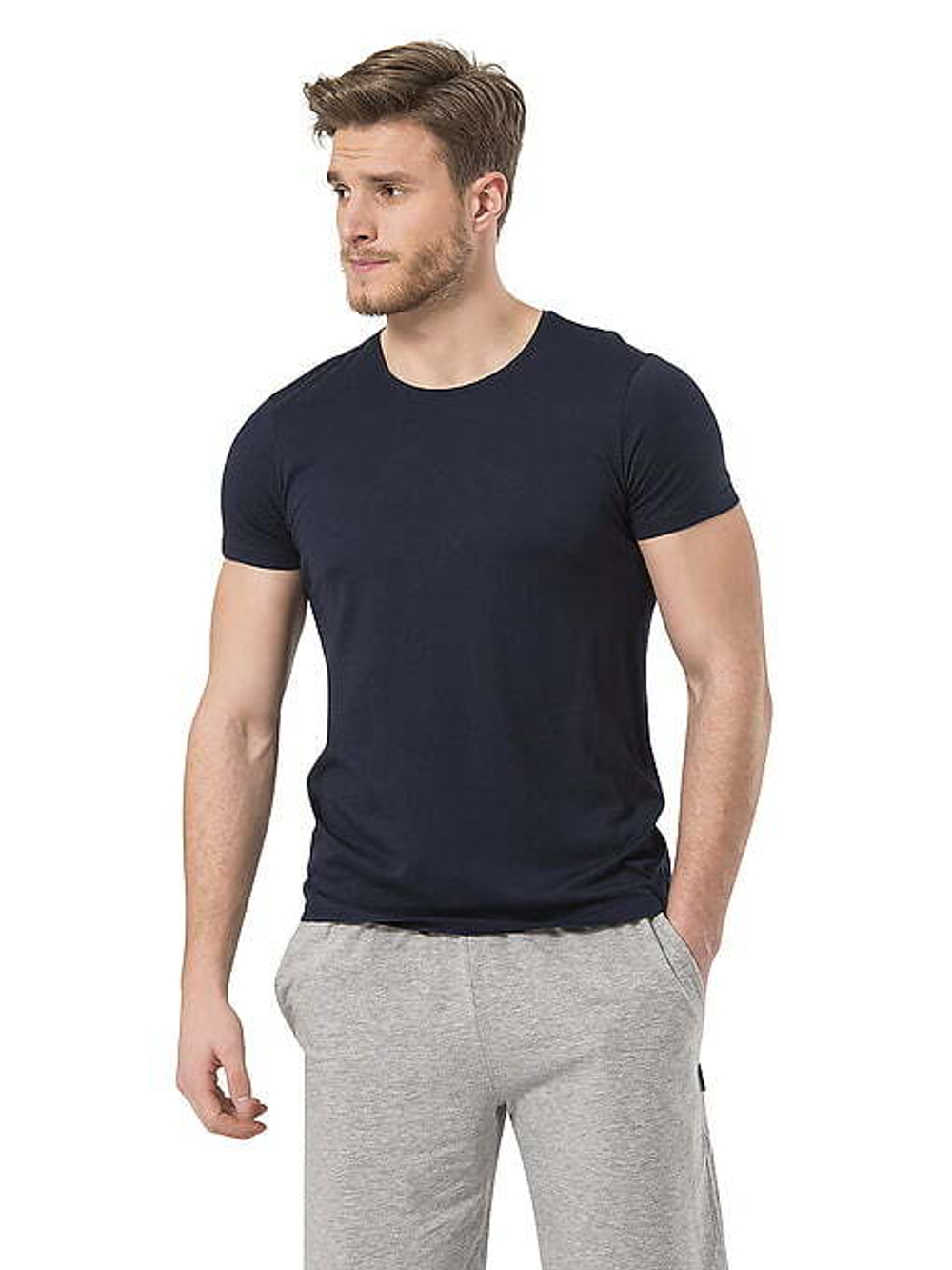Футболка мужская с круглым вырезом темно-синий