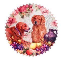 Подставка под кружку c пробкой " " 6,5*6,5*0,5см. (6видов) (min12) (транспортная упаковка)