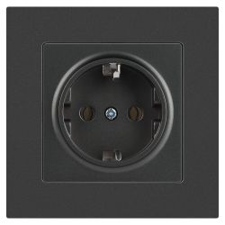 Розетка Intro Accent 6-202-07 2P+E Schuko 16А-250В IP20 СУ AL/CU графит