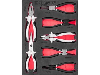 Набор шарнирно-губцевого инструмента вEVA ложементе 280х375 мм, 7 предметов Thorvik UTS7STE