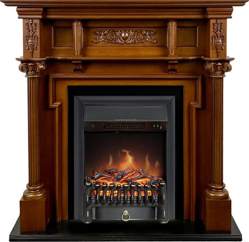 Каминокомплект Oxford - Орех с очагом Fobos FX Black