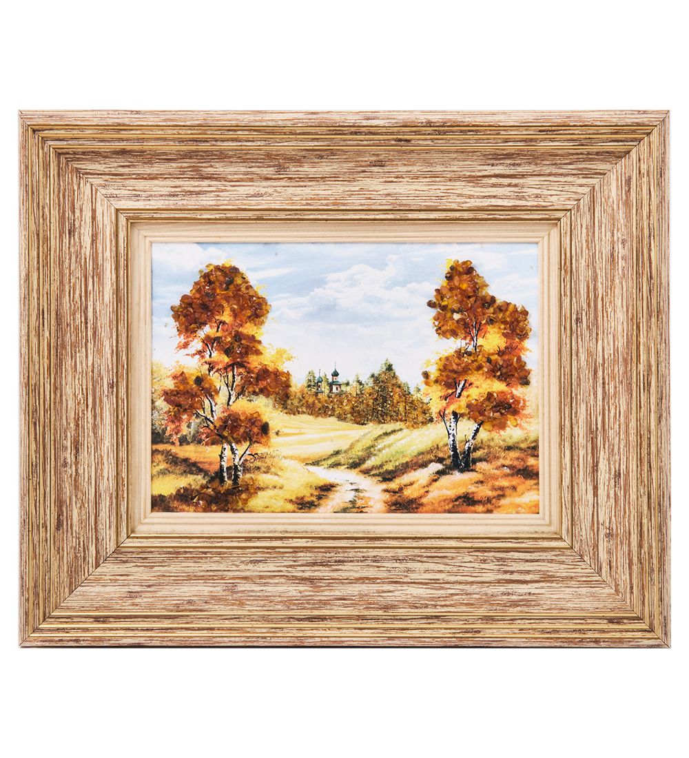 AMB-03/42 Картина «Красота природы» (с янтарной крошкой) H-32см