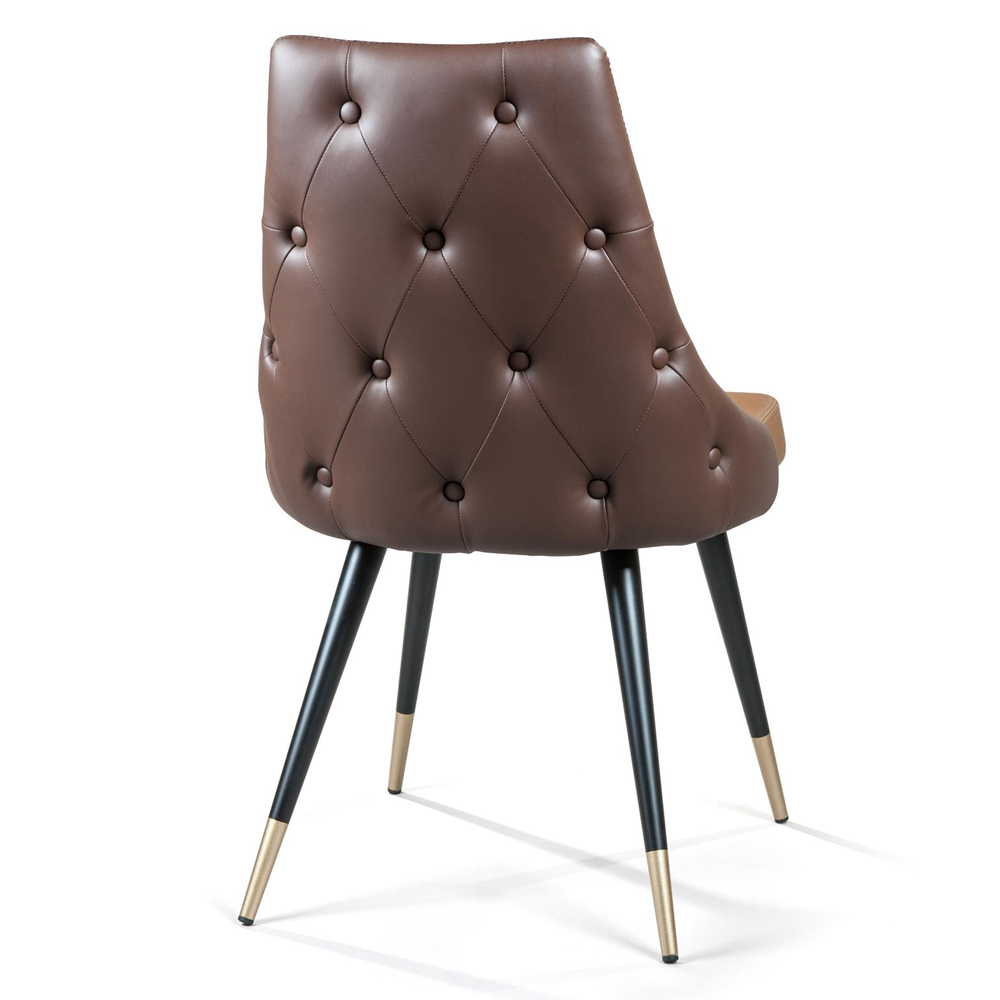 Стул Lucas, иск.кожа коричневый, золотистый декор на ножках