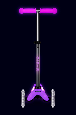 Самокат Mini Micro Deluxe Glow Plus (светящийся) LED морозный розовый