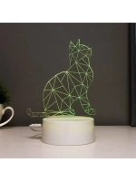 Светильник сенсорный «Кот сидя» LED 7 цветов USB/от батареек